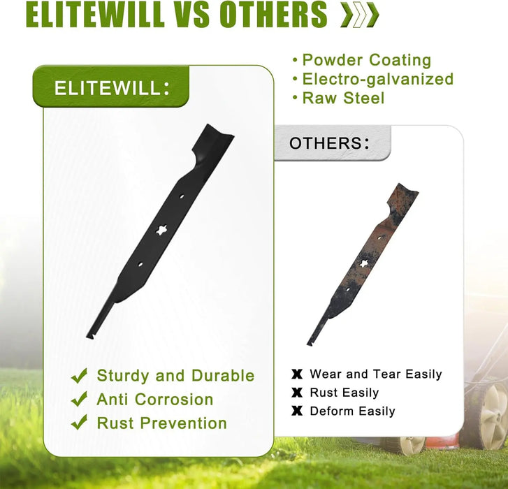 187256 3pcs Lawn Mower Blades with 54" Deck Fit for Craftsman Husqvarna Poulan Mowers Replaces OEM 187254 574292401 532187254 532187256-5