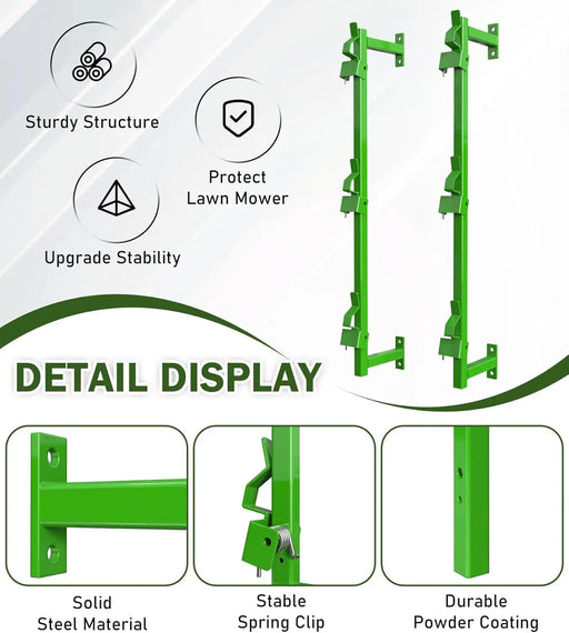 Weedeater Rack for Enclosed Trailer Weed Eater Trimmer Rack for Trailer Landscape Truck Holder Lawn Equipment Accessories Green-2