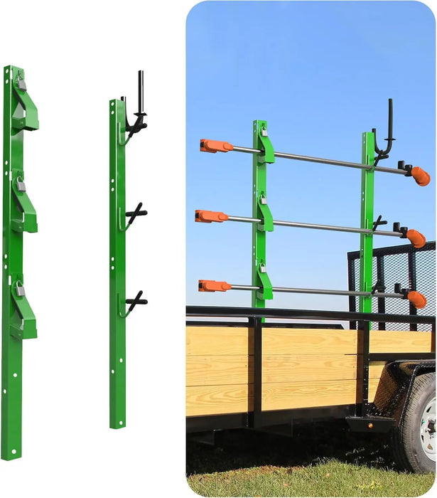Weed Eater Rack for Trailer Trimmer Rack Mount on Open Trailer Holder Lawn Equipment Rack for Landscape Truck 3 Place Weedeater Rack Landscape Trailer Accessories-1