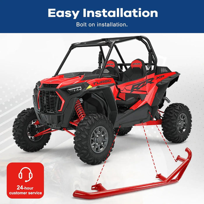 Red RZR Rock Sliders Nerf Bars with Bolts Side Step Tree Kickers Fit for 2014-2023 Polaris RZR 900 Trail, 900S, 1000S, 1000XP, Turbo - 2 Seaters-3