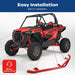 Red RZR Rock Sliders Nerf Bars with Bolts Side Step Tree Kickers Fit for 2014-2023 Polaris RZR 900 Trail, 900S, 1000S, 1000XP, Turbo - 2 Seaters-3