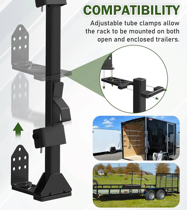  4 Place Weedeater Rack for Open/Enclosed Trailers Trimmer Rack for Trailer Landscape Truck Holder Lawn Equipment Accessories Weed Eater Racks w/Lock-3