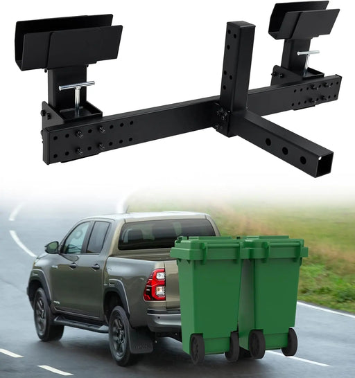  Dual Trash Can Hauler Allowing Backing-up High-Loading Garbage Can Towing Hitch Carrier Fit for Vehicle/Cars/Trucks/Golf Carts/ATV/UTV with 2" Hitch Receiver-1