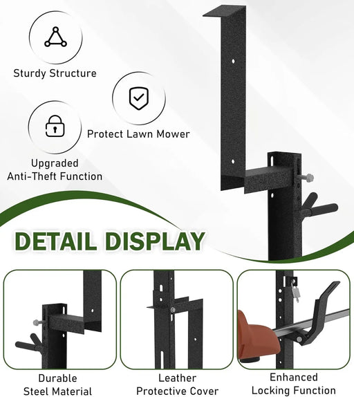  4 Place Weed Eater Racks for Open/Enclosed Trailers Weedeater Rack for Trailer Landscape Trimmer Rack Truck Holder Lawn Equipment Accessories w/Lock-2