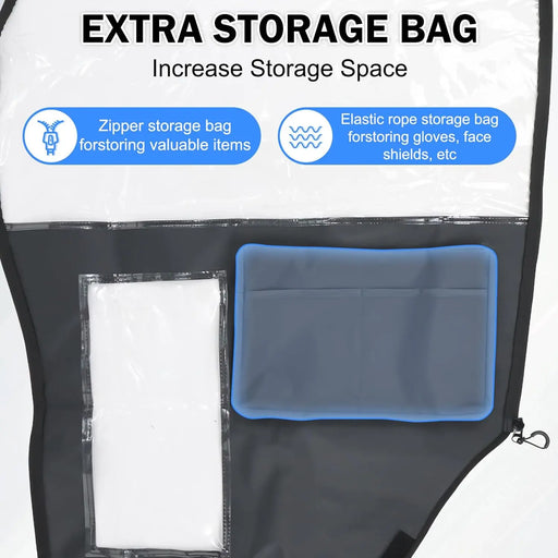 UTV Cab Enclosure Soft Full Cab Cover Compatible with Kawasaki Mule 600 610 610 4x4 XC (2015 & Older), Weatherproof Black with Zippered Windows Rear Panel, Durable All-Weather Protection-2