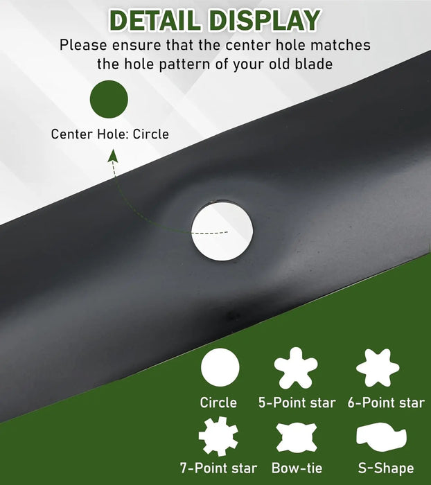3pcs Lawn Mower Blades Mower Parts Fit for 54 inch John Deere Mowers Replaces OEM #'s M143520,UC22010,M145516,M135590,GX10066, Black-5