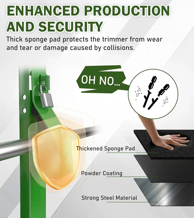 Weed Eater Rack for Trailer Trimmer Rack Mount on Open Trailer Holder Lawn Equipment Rack for Landscape Truck 3 Place Weedeater Rack Landscape Trailer Accessories-3