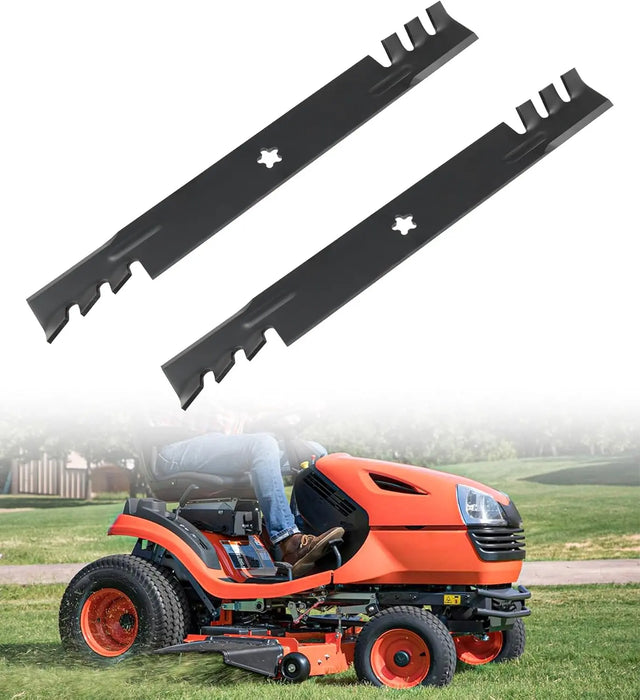 2pcs Lawn Mower Blades Mower Parts with 42" Deck Fit for Craftsman Husqvarna Poulan Mowers Replaces OEM #'s 138498,138971,532138971,PP24005,134149,532138498,532127843,Black-9