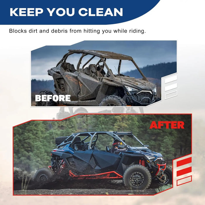 RZR Front Half Windshield - Clear Windscreen - Low Profile - Fits Polaris RZR PRO XP/XP 4 2020+, PRO R/R 4 2022+, TURBO R/4 2022+-6