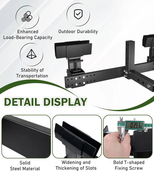  Dual Trash Can Hauler Allowing Backing-up High-Loading Garbage Can Towing Hitch Carrier Fit for Vehicle/Cars/Trucks/Golf Carts/ATV/UTV with 2" Hitch Receiver-2