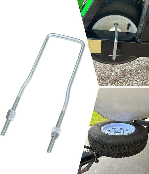 12" U-Bolt Spare Tire Carrier Holder Bracket for Trailer Side Mount 4 or 5 Lug Zinc Plated for Ski Boat, Fishing Boat and Sailboat Trailer-1