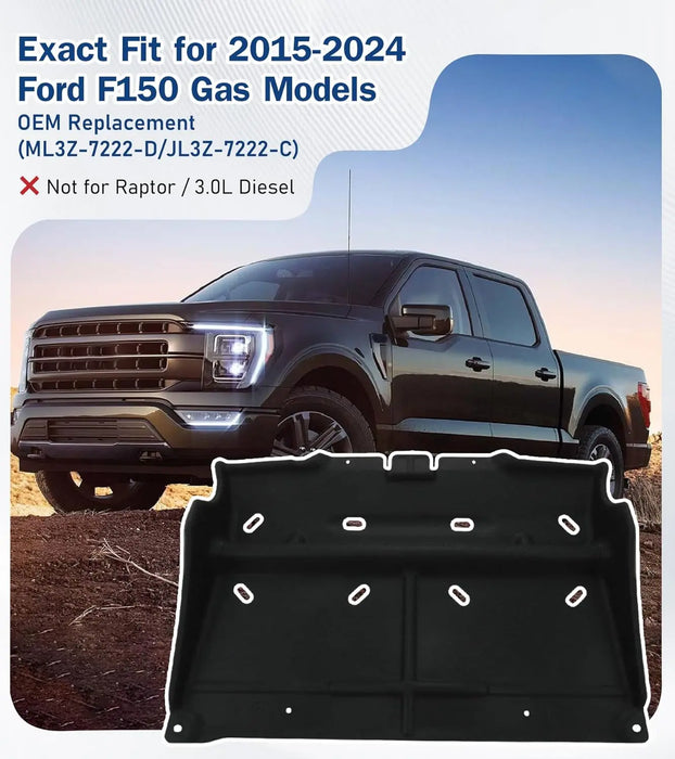 Engine Splash Shield Guard Underbody Cover Panel ML3Z-7222-D with Mounting Screws Compatible with 2015-2024 Ford F150 Gas Engine JL3Z-7222-C, Not Fit for Raptor or 3.0L Diesel-5