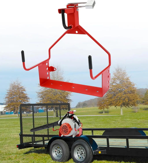  Handheld Blower Rack for Trailer, Lockable Mount Holder Fit for Open/Enclosed Lawn Landscape Trailers & Trucks, for Farm, BBQ & Landscape, Red-1