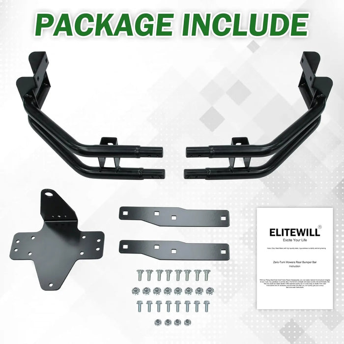 Zero-Turn Mowers Rear Bumper Bar and Hitch Kit Compatible with John Deere Z235 Z255 Z335E Z335M Z345M Z345R Z355E Z375R BM2448-7