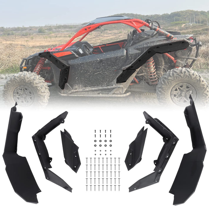 Maverick X3 Fender Flares with Factory Large Head Screws Extended Mud Guards