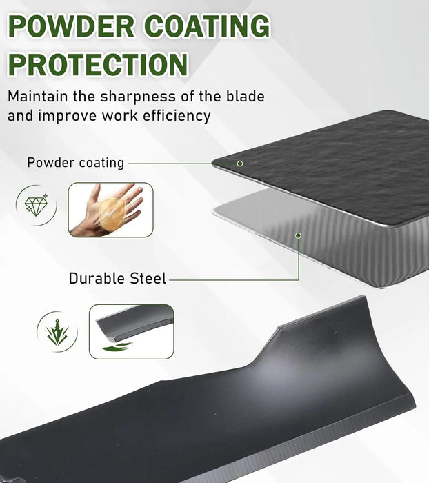 173920 3Pcs Lawn Mower Blades Set Fit for Many 48 in. Husqvarna, Cut Craftsman, Poulan Lawn Mowers Replaces Lawn Mower Parts OEM #'s 180054, PP24005, 532180054, Black-3