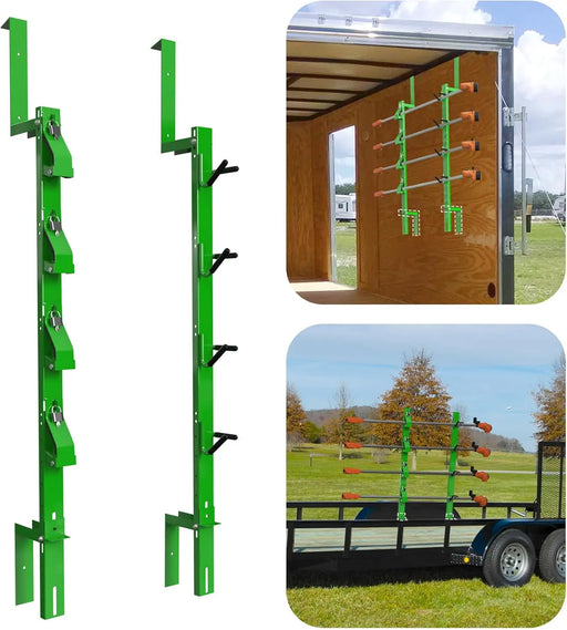 4 Place Weed Eater Racks for Open/Enclosed Trailers Trimmer Racks for Enclosed Trailer Weedeater Rack for Landscape Truck Holder Lawn Equipment Accessories w/Lock-1