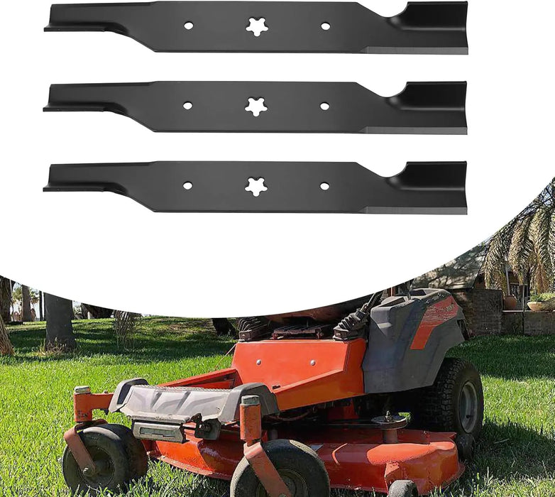 187256 3pcs Lawn Mower Blades with 54" Deck Fit for Craftsman Husqvarna Poulan Mowers Replaces OEM 187254 574292401 532187254 532187256-1