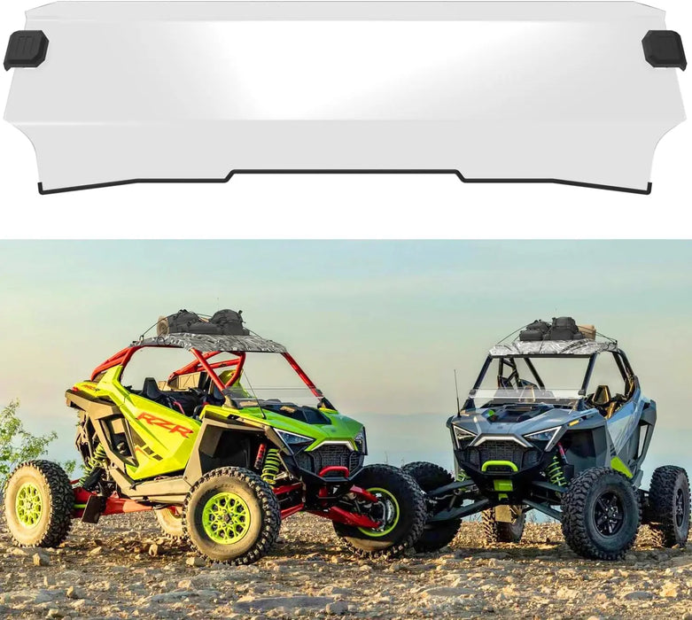 RZR Front Half Windshield - Clear Windscreen - Low Profile - Fits Polaris RZR PRO XP/XP 4 2020+, PRO R/R 4 2022+, TURBO R/4 2022+-1