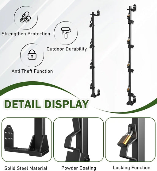  4 Place Weedeater Rack for Open/Enclosed Trailers Trimmer Rack for Trailer Landscape Truck Holder Lawn Equipment Accessories Weed Eater Racks w/Lock-2