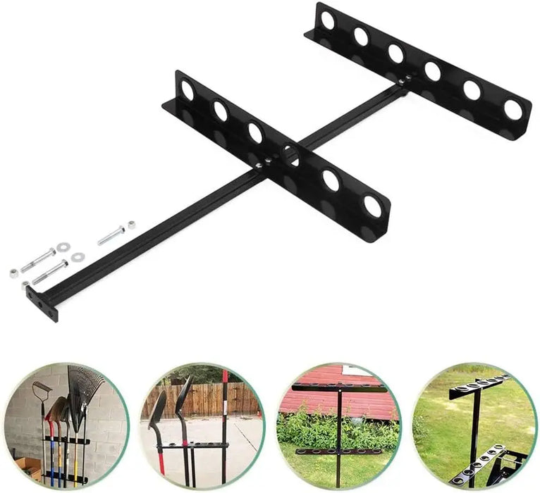 3 Place Lockable Weedeater Trimmer Rack and 6 Holes Hand Tool Rack for Open Landscape Trailer Truck-7