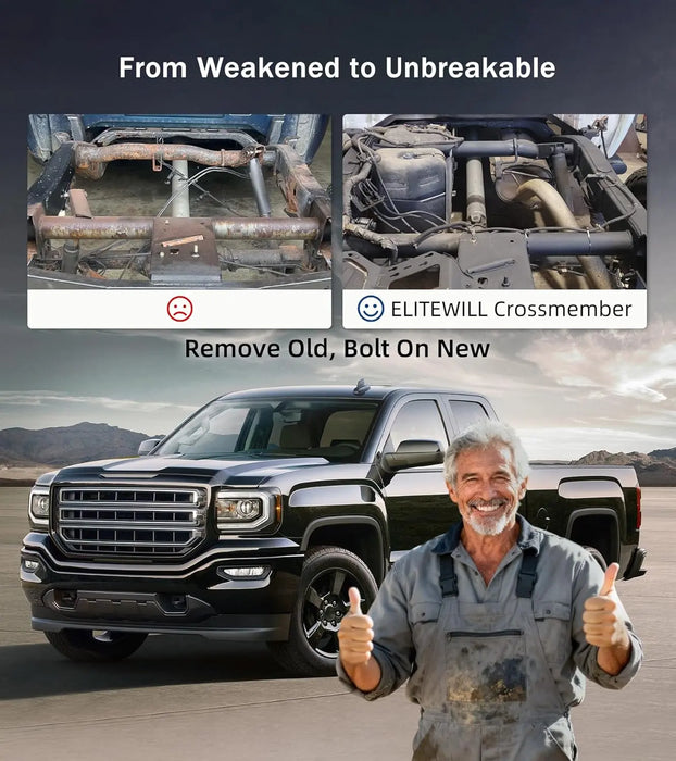 4PCS Front and Rear Fuel Tank Support Crossmember, Rear Upper Shock Mount Crossmember, Rear Spare Tire Support Crossmember Kit-7