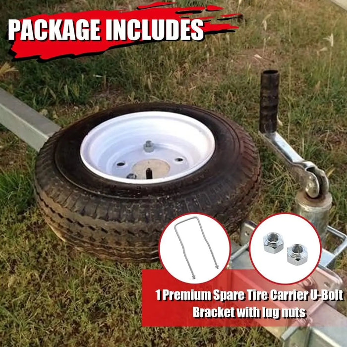 Spare Tire Carrier Zinc Plated U-Bolt Holder Bracket Side Mount for 4 or 5 Lug-7