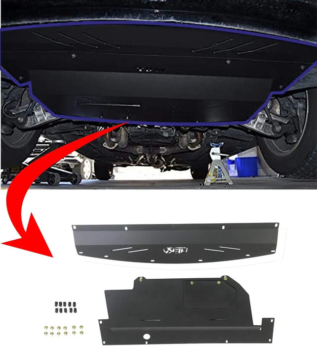 Black Aluminum Front Lower Engine Splash Shield Guard Under Tray Cover Skid Plate-7