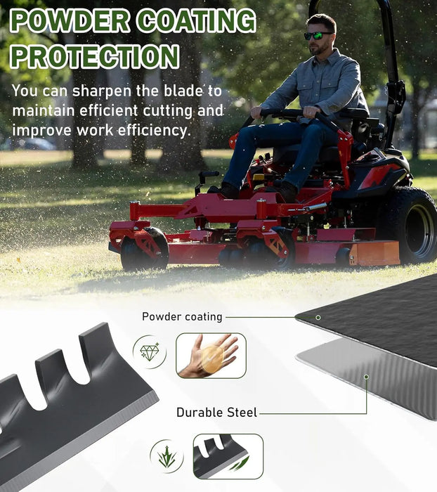 3pcs Lawn Mower Blades Mower Parts with 48" Deck Fit for Craftsman Husqvarna Poulan Lawn Mowers Replaces OEM # 173921,532173921,173920,180054,PP24005,532180054,Black-5