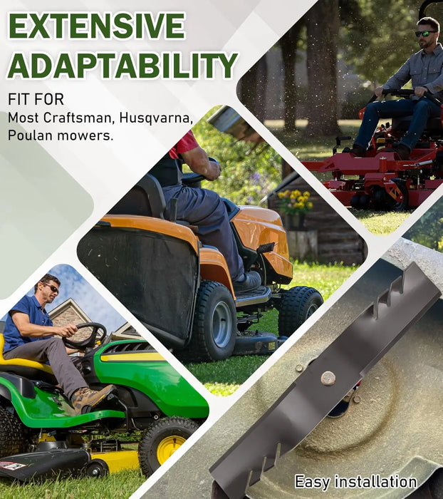 3 Mower Blade Mulching Blades Set Fit for 54 in John Deere M143520, M145516, M152726, Lawn Mower Parts, Black-7