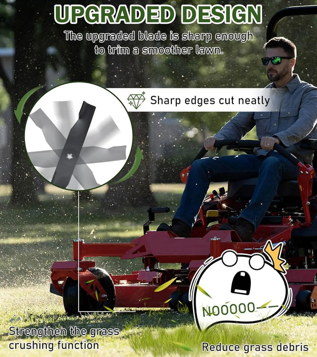 173920 3Pcs Lawn Mower Blades Set Fit for Many 48 in. Husqvarna, Cut Craftsman, Poulan Lawn Mowers Replaces Lawn Mower Parts OEM #'s 180054, PP24005, 532180054, Black-4