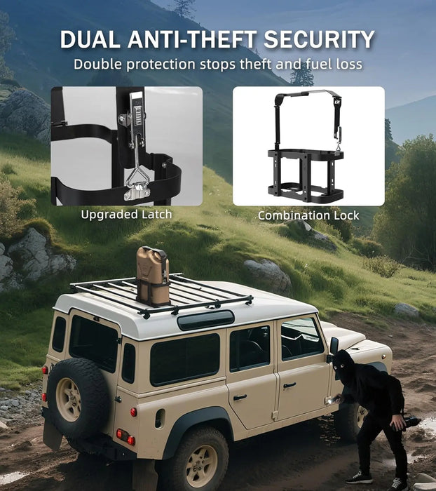 5 Gallon Water Containers Mount Holder, Lockable 20L Water Storage Bracket, Fit for Scepter Water Container & Gas Can Holder for Camping, RV, Off-Road and Overlanding-4