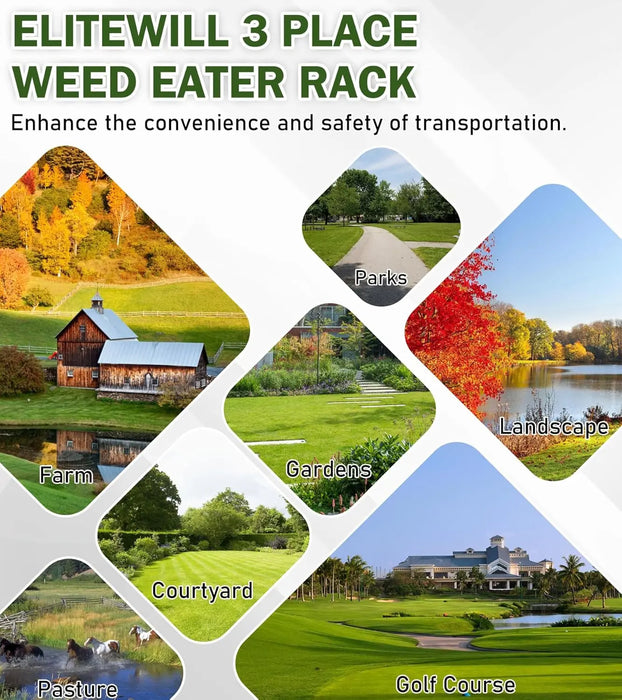 4 Place Weed Eater Racks for Open/Enclosed Trailers Trimmer Racks for Enclosed Trailer Weedeater Rack for Landscape Truck Holder Lawn Equipment Accessories w/Lock-5