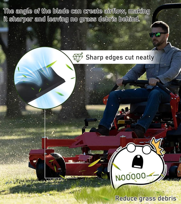 AM137327 2 Pcs Lawn Mower Blades Set Fit for 42in John Deere Mowers Lawn Mower Parts Replaces OEM #'s AM141032,M154061, Black-2