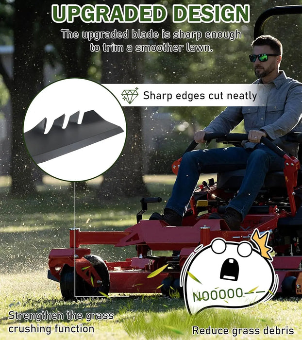 3 Mower Blade Mulching Blades Set Fit for 54 in John Deere M143520, M145516, M152726, Lawn Mower Parts, Black-5