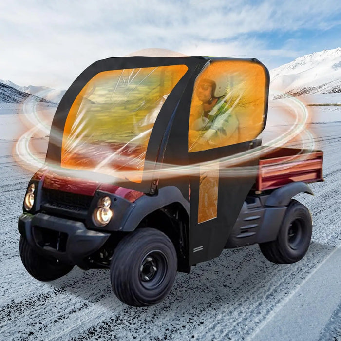 UTV Cab Enclosure Soft Full Cab Cover Compatible with Kawasaki Mule 600 610 610 4x4 XC (2015 & Older), Weatherproof Black with Zippered Windows Rear Panel, Durable All-Weather Protection-1