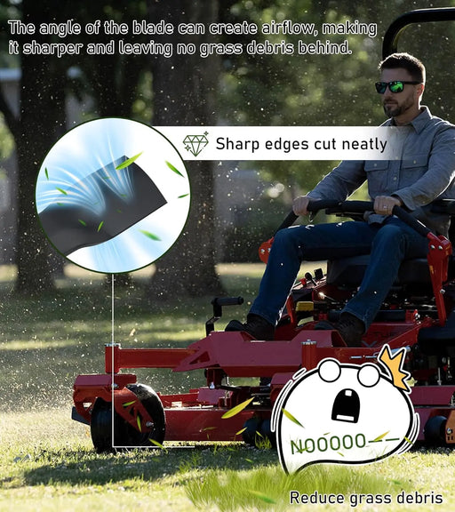 GX20249 2Pcs Lawn Mower Blades Fit for 42 Inch John Deere L105 L110 L118 L100 L111 Scotts L1742 Mowers Lawn Mower Parts Replaces OEM #'s GX20433,GY20567,M128485, Black-2
