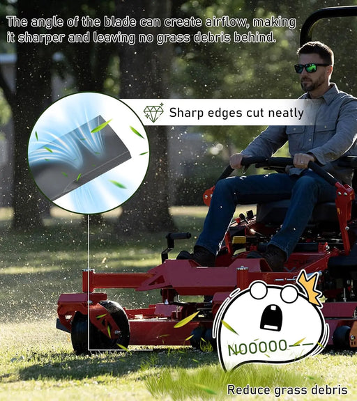 UC22009 3pcs Lawn Mower Blades Mower Replacement Parts with 48" Deck Fit for John Deere Mowers Replaces OEM # M145476 M127500 M127673-2