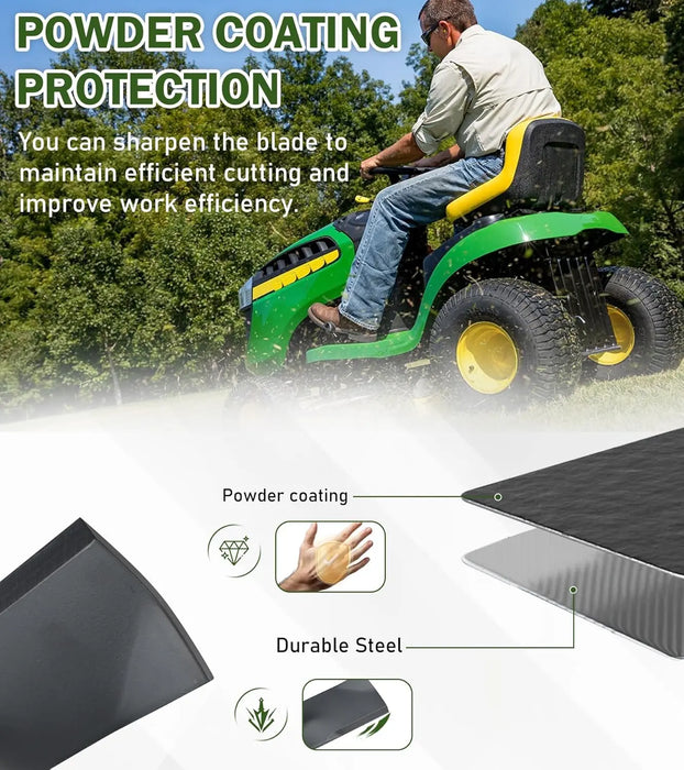 UC22009 3pcs Lawn Mower Blades Mower Replacement Parts with 48" Deck Fit for John Deere Mowers Replaces OEM # M145476 M127500 M127673-6