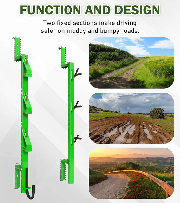 3 Place Weedeater Rack for Open/Enclosed Trailers Trimmer Rack Weed Eater Rack for Trailer Landscape Truck Holder Lawn Equipment Accessories W/Lock-5