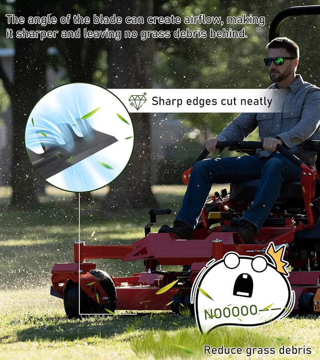 2pcs Lawn Mower Blades Mower Parts with 42" Deck Fit for Craftsman Husqvarna Poulan Mowers Replaces OEM #'s 138498,138971,532138971,PP24005,134149,532138498,532127843,Black-2