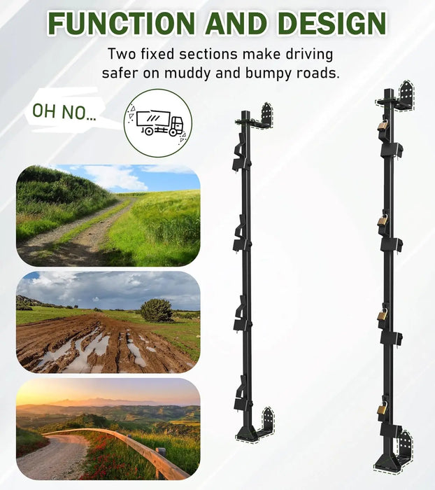  4 Place Weedeater Rack for Open/Enclosed Trailers Trimmer Rack for Trailer Landscape Truck Holder Lawn Equipment Accessories Weed Eater Racks w/Lock-7