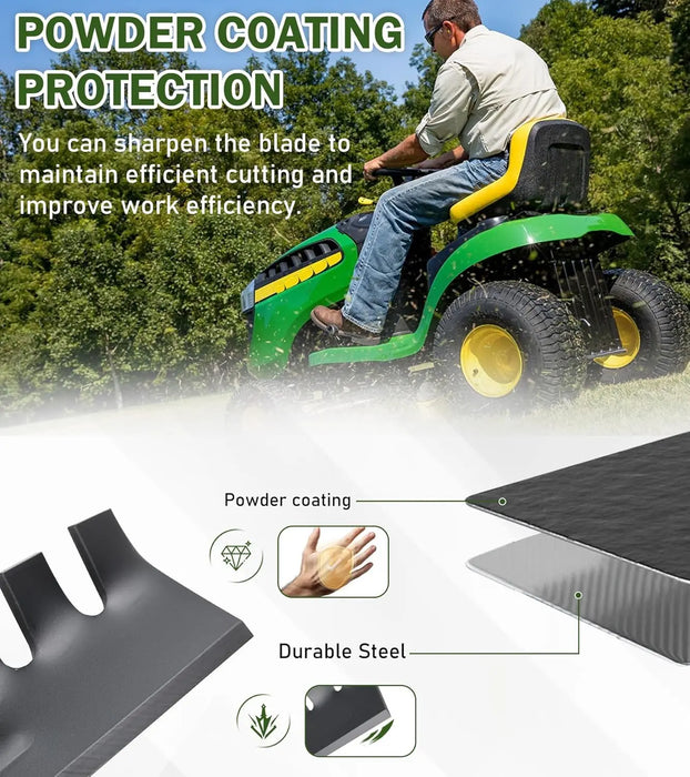 GY20852 GX21784 3pcs Lawn Mower Blades Mower Parts with 48" Deck Fit for John Deere D140 Lawn Tractors D150 D160 D155 Replaces OEM # AM137757 AM141035 GX21786 GY20852-5