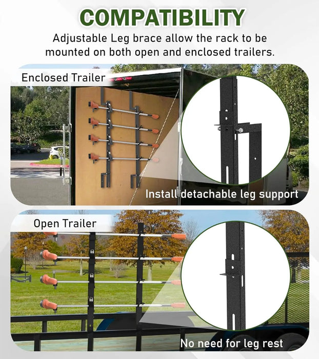  4 Place Weed Eater Racks for Open/Enclosed Trailers Weedeater Rack for Trailer Landscape Trimmer Rack Truck Holder Lawn Equipment Accessories w/Lock-4