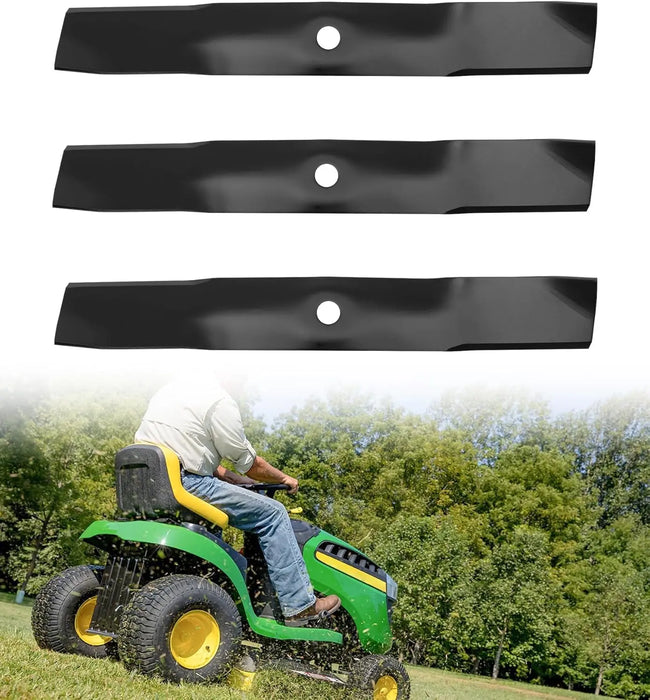3pcs Lawn Mower Blades Mower Parts Fit for 54 inch John Deere Mowers Replaces OEM #'s M143520,UC22010,M145516,M135590,GX10066, Black-9