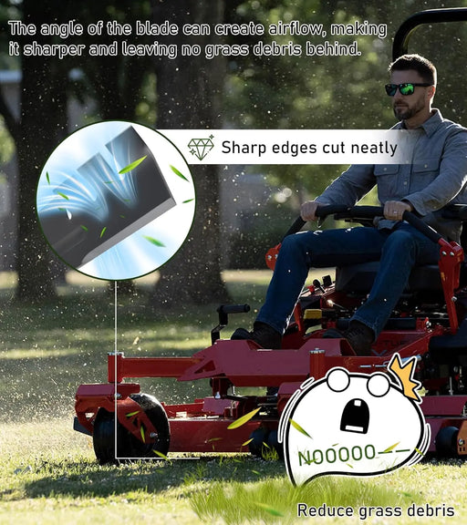 GY20852 GX21784 3pcs Lawn Mower Blades Mower Parts with 48" Deck Fit for John Deere D140 Lawn Tractors D150 D160 D155 Replaces OEM # AM137757 AM141035 GX21786 GY20852-2