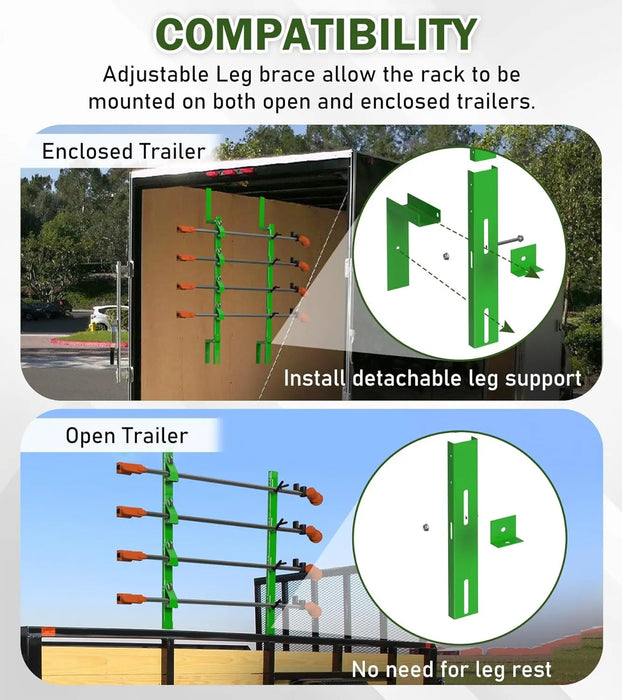 4 Place Weed Eater Racks for Open/Enclosed Trailers Trimmer Racks for Enclosed Trailer Weedeater Rack for Landscape Truck Holder Lawn Equipment Accessories w/Lock-3