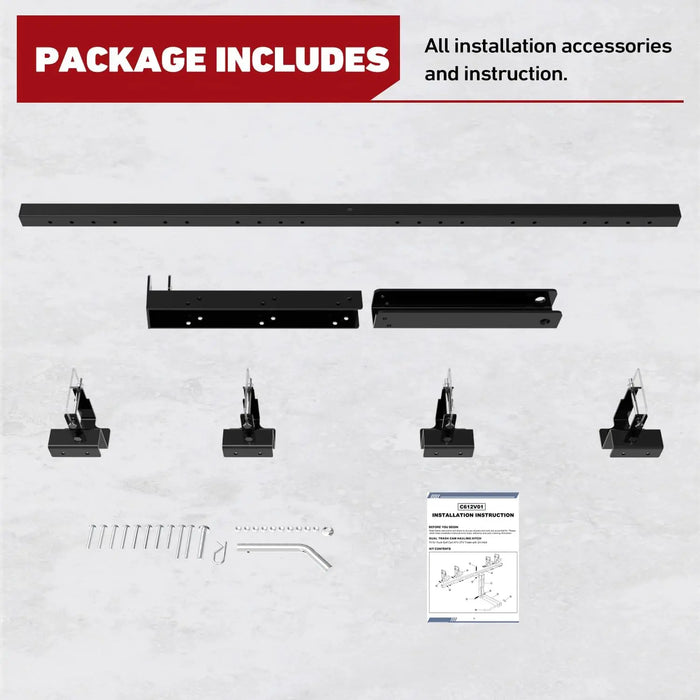 Dual Trash Can Hauler,Wheeled Garbage Can Towing Trailer Hitch Outdoor Trash Can Transporter Hauling Hitch Carrier-8