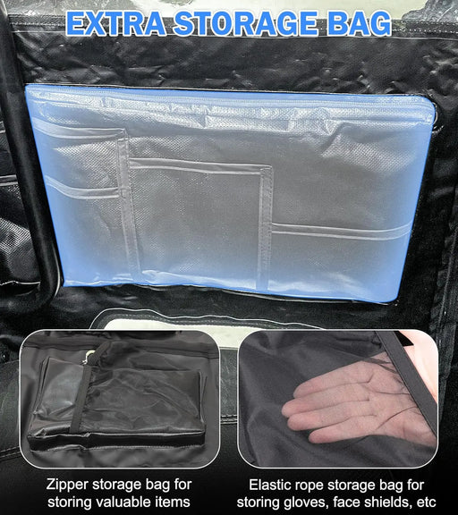 Soft Window Doors and Soft Front Windshield Compatible with Ranger XP 1000, UTV Cab Enclosure Upper Doors Enclosed Protection Kit Fit for Polaris Ranger XP 1000 2017-2025-2