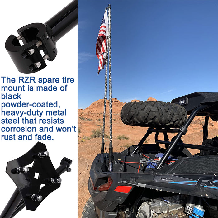 Fit for 2014-2022 Polaris RZR XP 1000, XP 4 1000, XP Turbo Spare Tire Carrier Mount Rack (UP to 30" Tire)